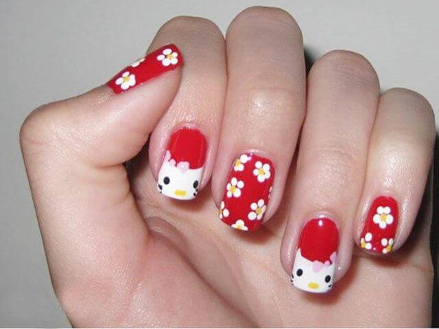Hello Kitty Nail Art Designs